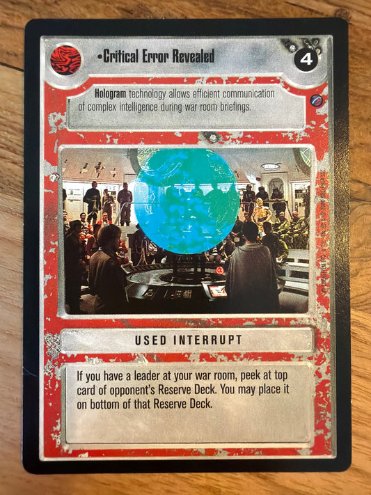 Critical Error Revealed