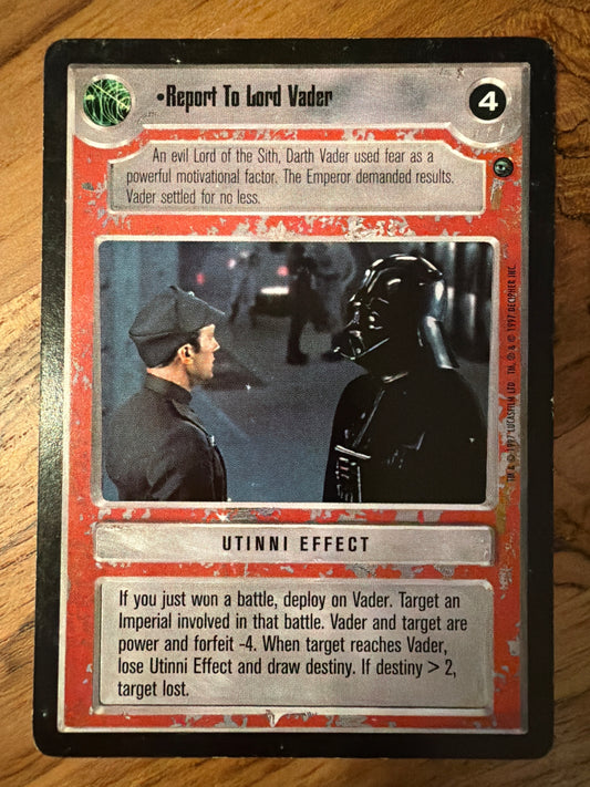 Report To Lord Vader